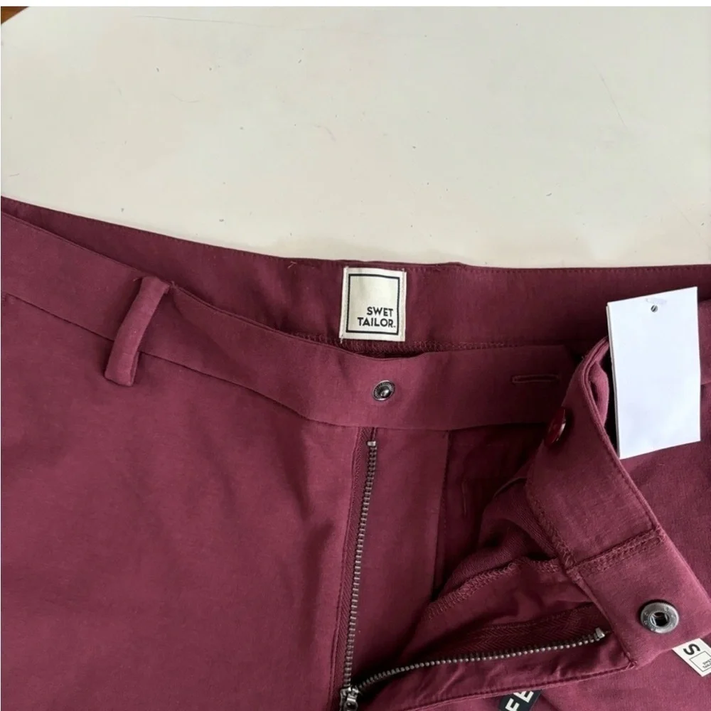 Swet Tailor Men’s 9” Everyday Chino Short Oxblood Red Size 34 New